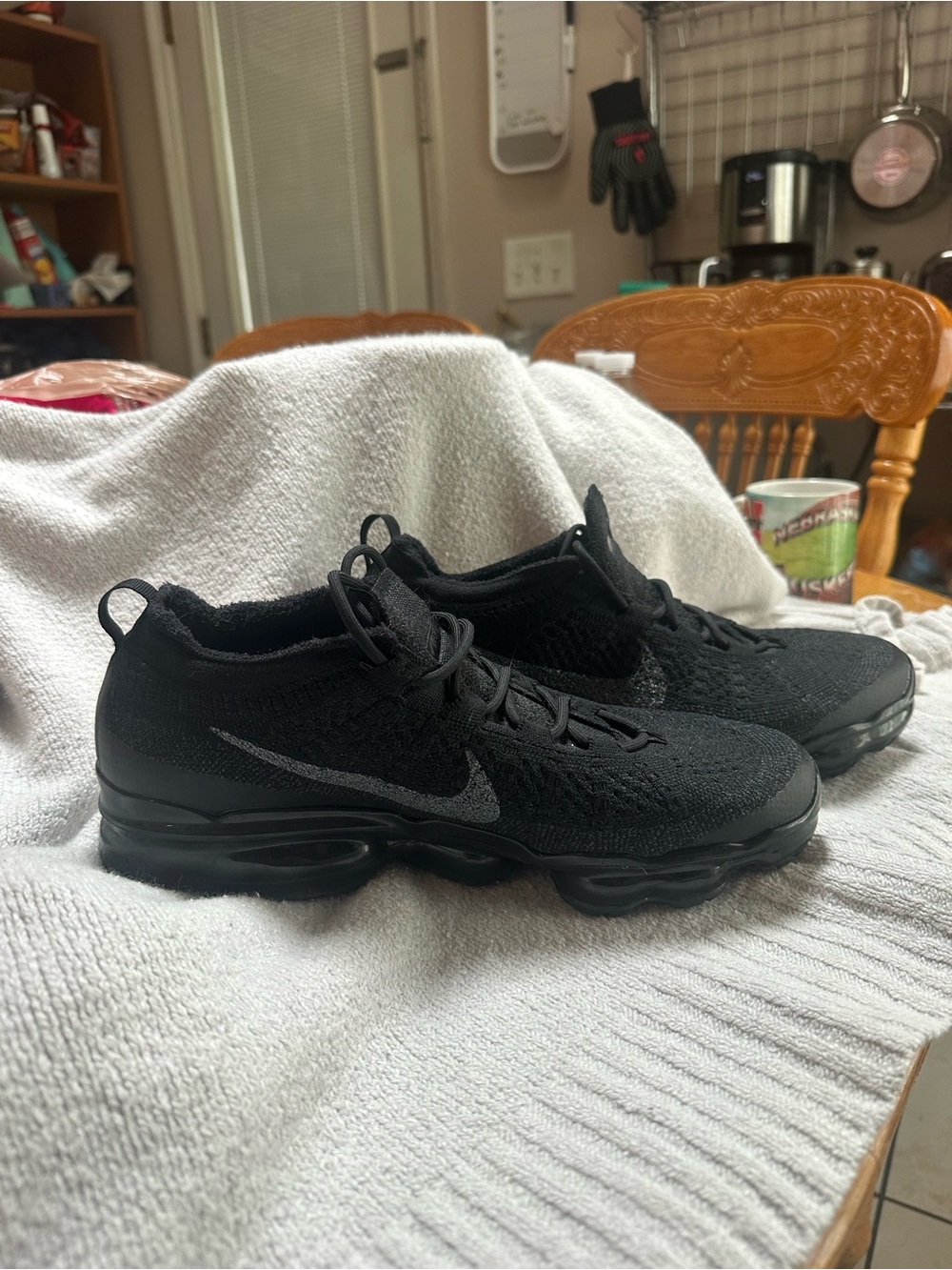 Nike Black Knit Air VaporMax Athletic Sneakers